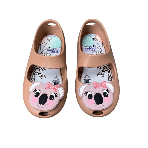 BAUBLES + SOLES Girls Koala Jelly Shoes 10 27 Mauve Pink Mary Jane Toddler Girl - Picture 1 of 9